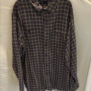 Daniel Cremieux Men's Plaid Shirt - Navy and Yellow